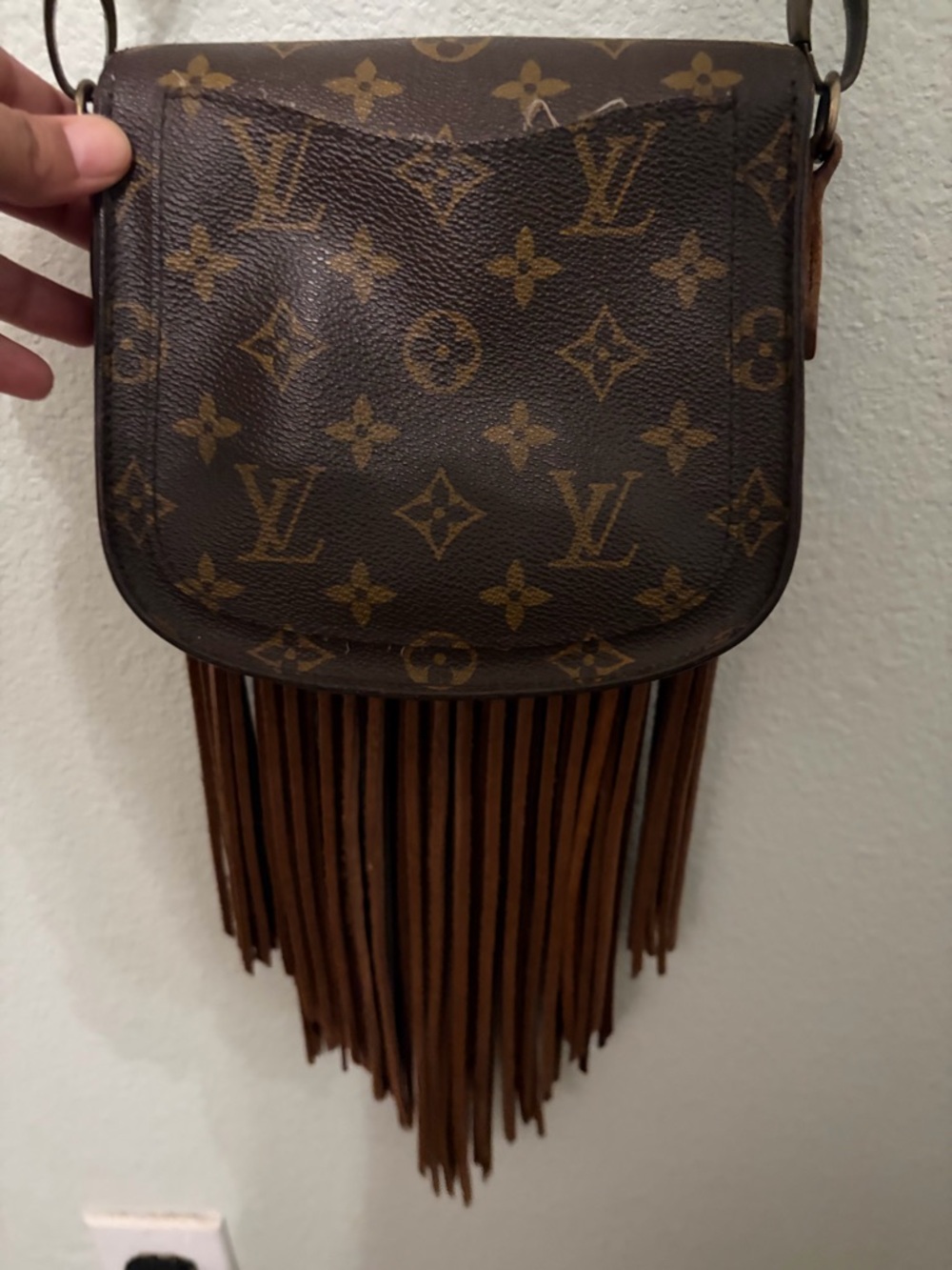 Louis Vuitton Brown Monogram Fringe Crossbody with Leather Trim Vintage Boho - Picture 5 of 10